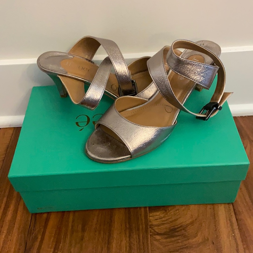 J. Renee Silver Open Toe Heels